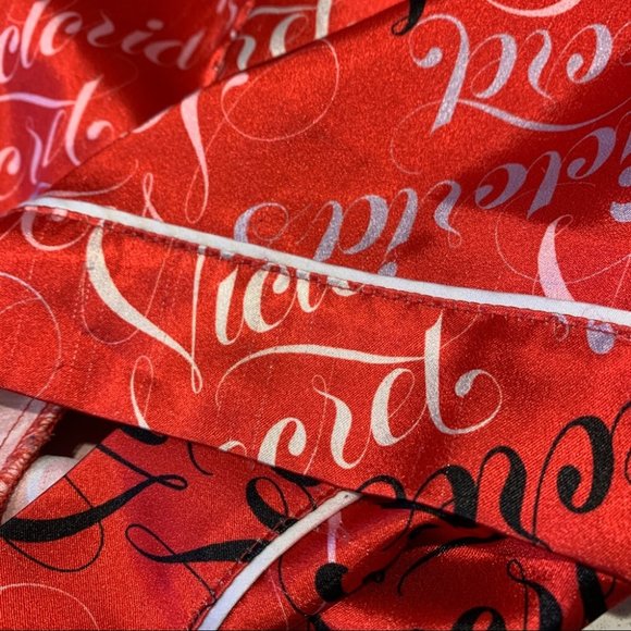 Red Victoria's Secret Script Satin Boxer PJ SET S - Picture 7 of 7